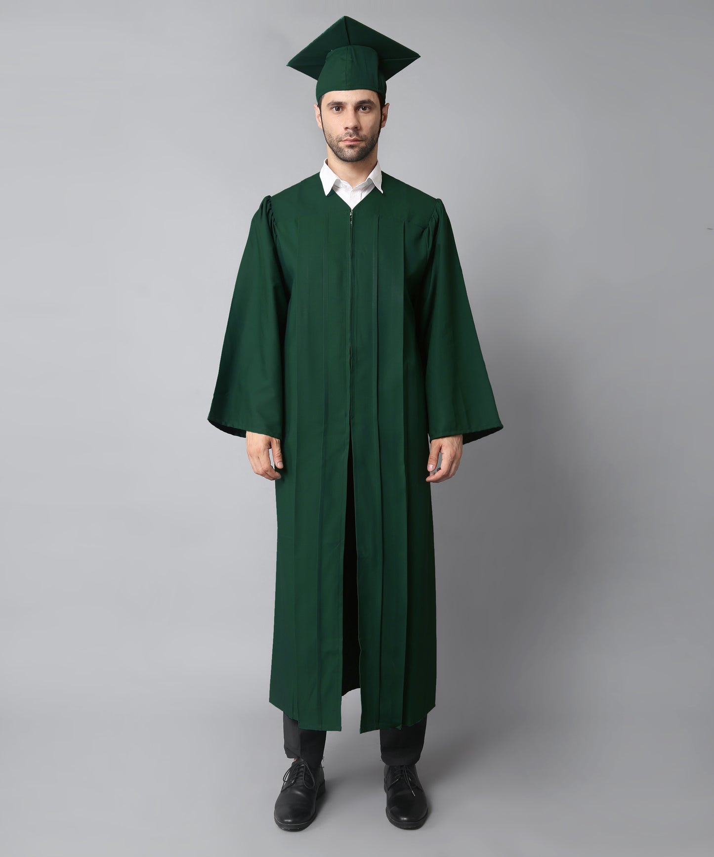 Dark Green  High School Graduation Gown & Cap Tassel