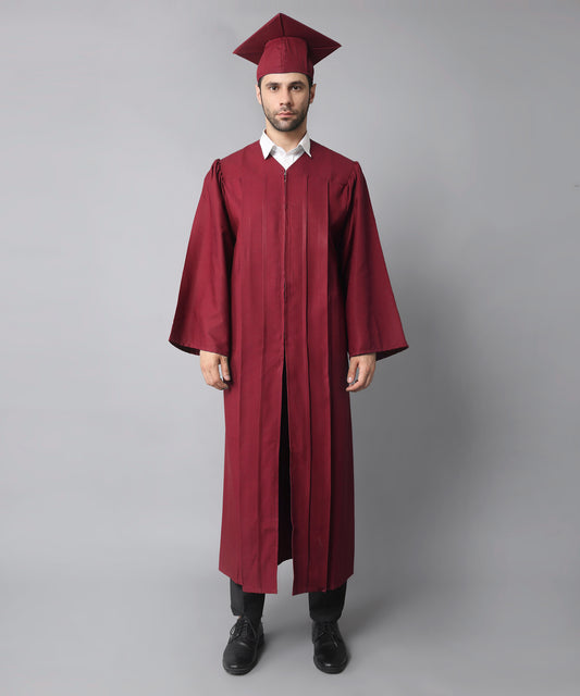 Maroon High School Graduation Gown & Cap Tassel