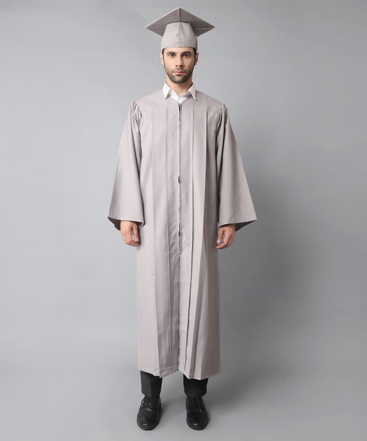 Grey High School Graduation Gown & Cap Tassel