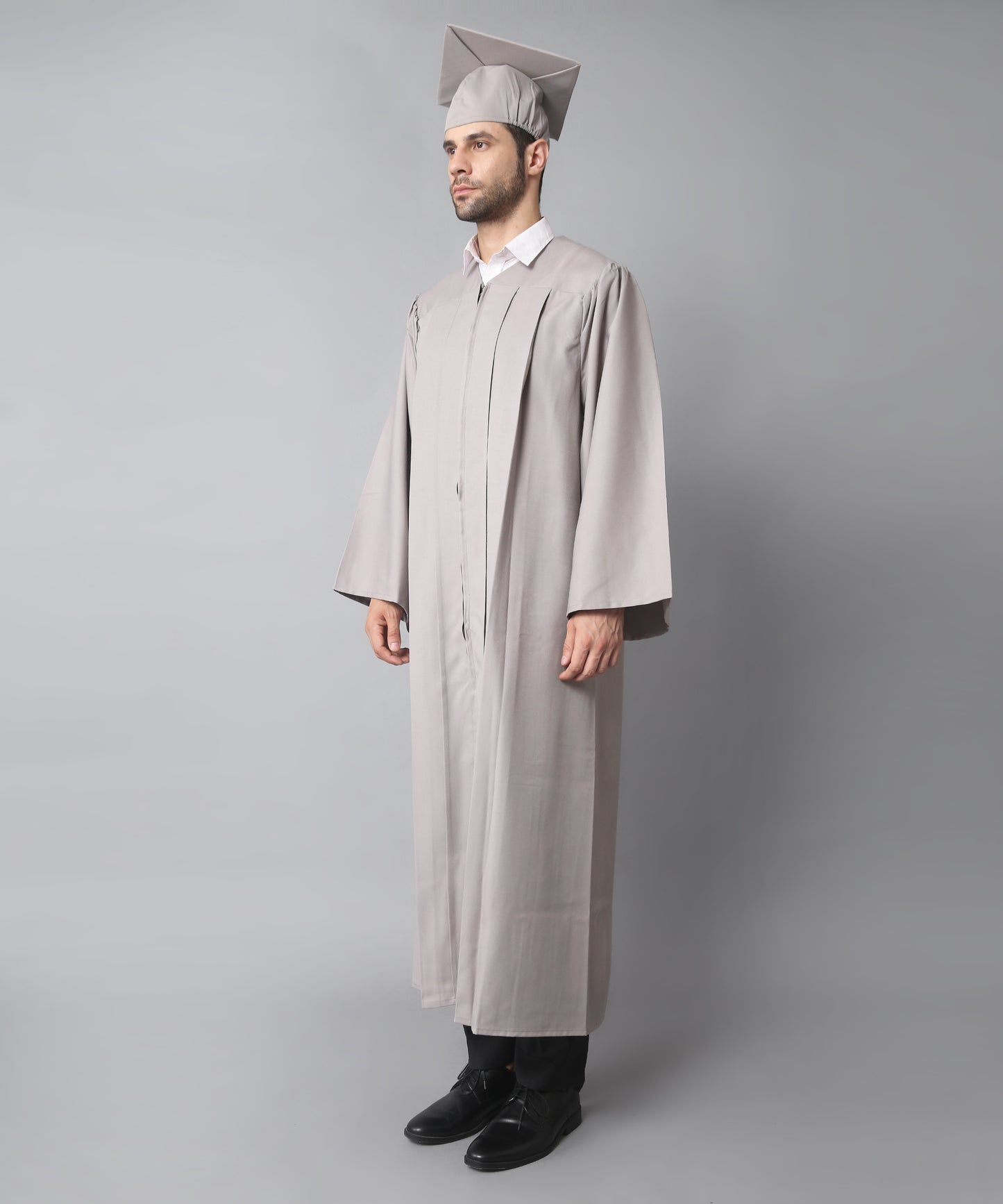 Grey High School Graduation Gown & Cap Tassel