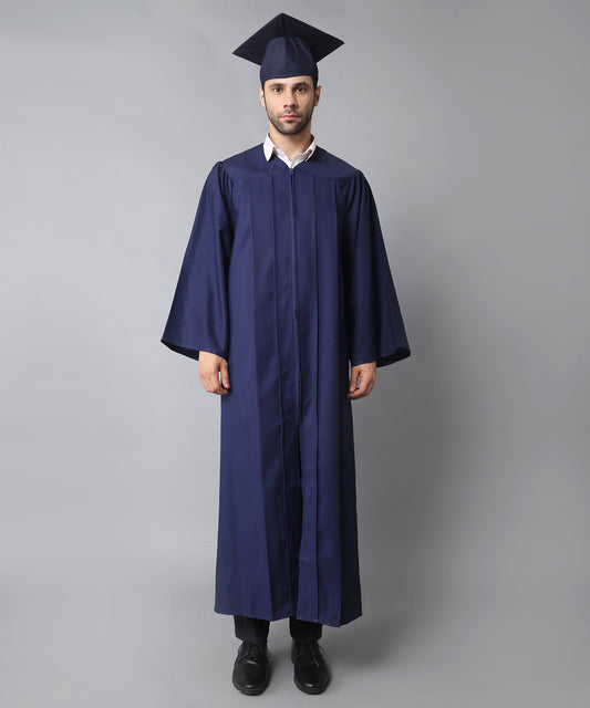 Navy Blue High School Graduation Gown & Cap Tassel