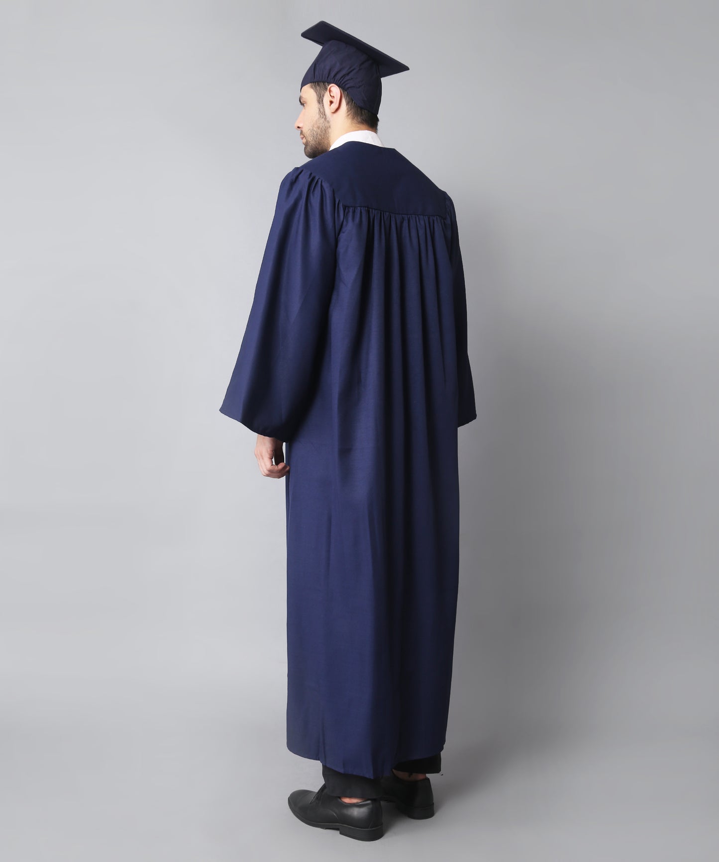 Navy Blue High School Graduation Gown & Cap Tassel