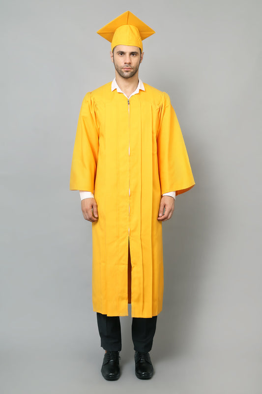 Yellow High School Graduation Gown & Cap Tassel