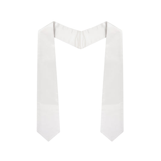 White Graduation stoles - White  college & High School Stoles